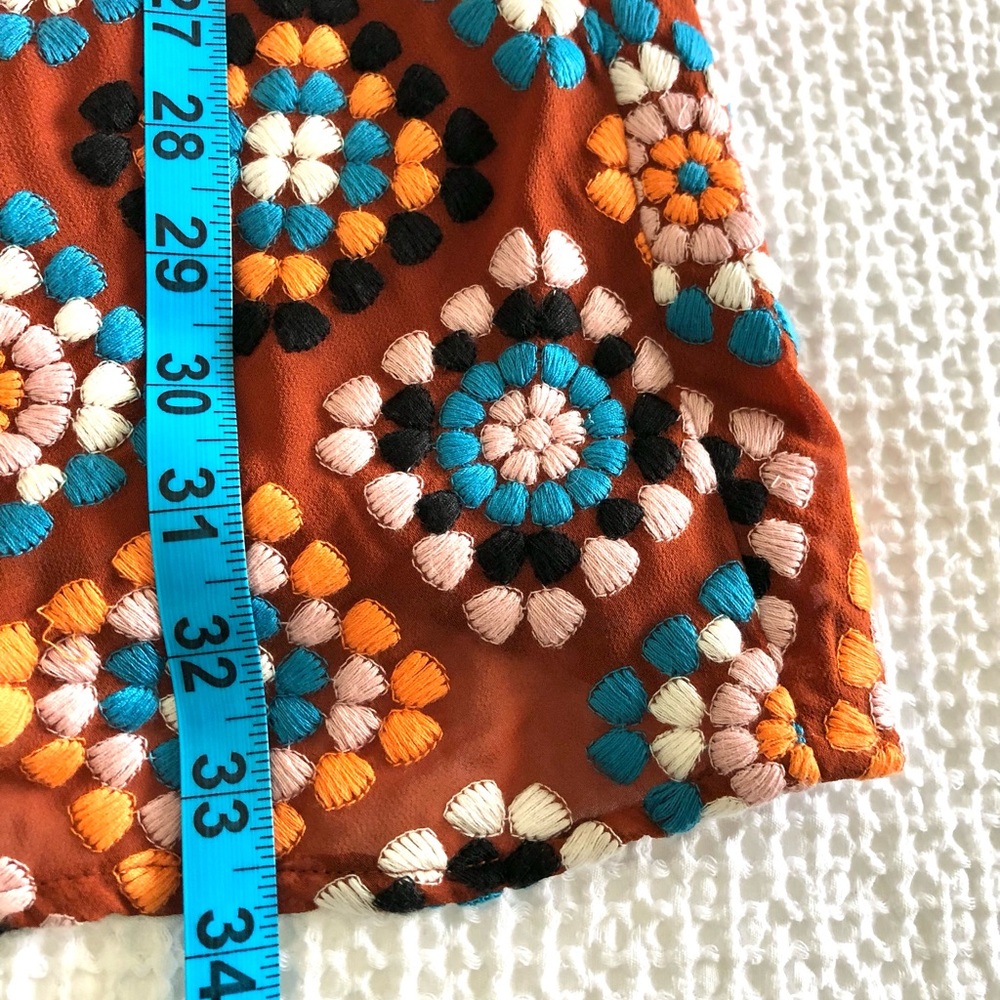 NWOT Anthropology Boho Tile-Embroidered Maxi Skirt in Rust - Picture 8 of 9